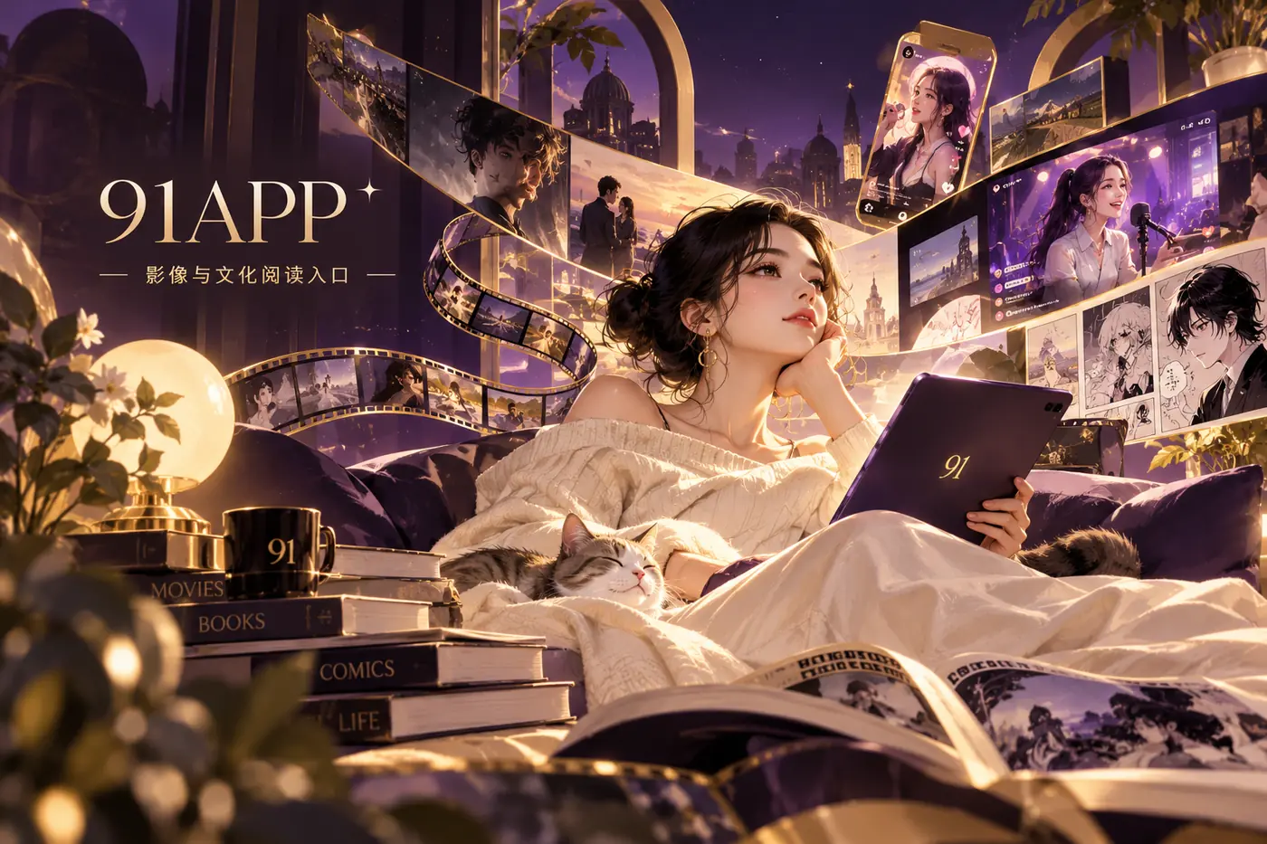 抽象图形组成的影像文化主题封面